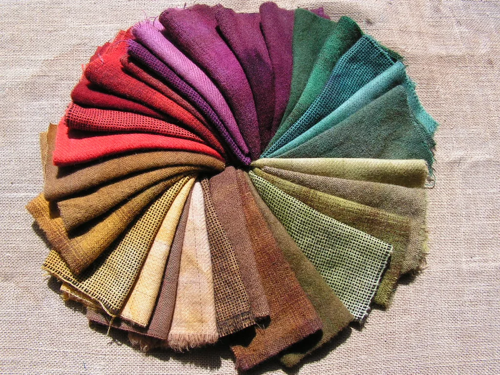 Wool dyed at home in bright colours