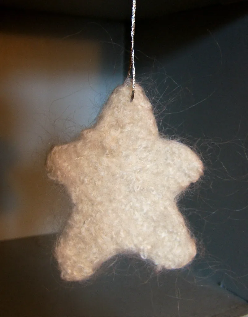 A felted star ornament