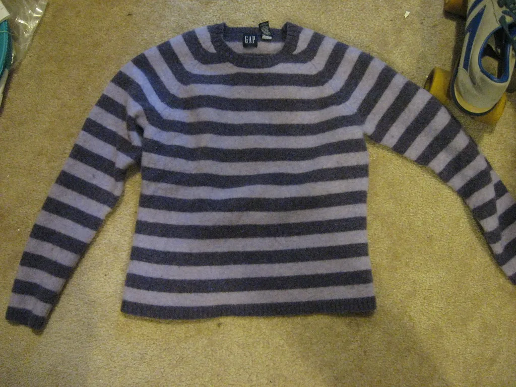 A felted wool jumper ready to be cut up
