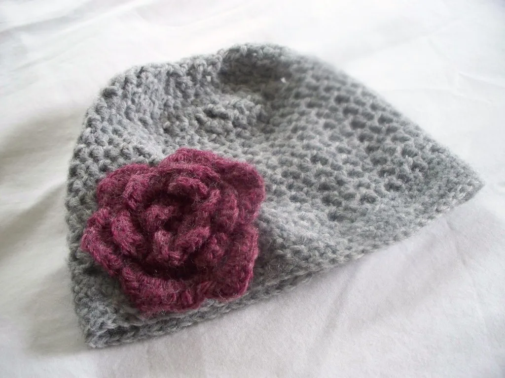 A crocheted wool piece of the kind that can be felted