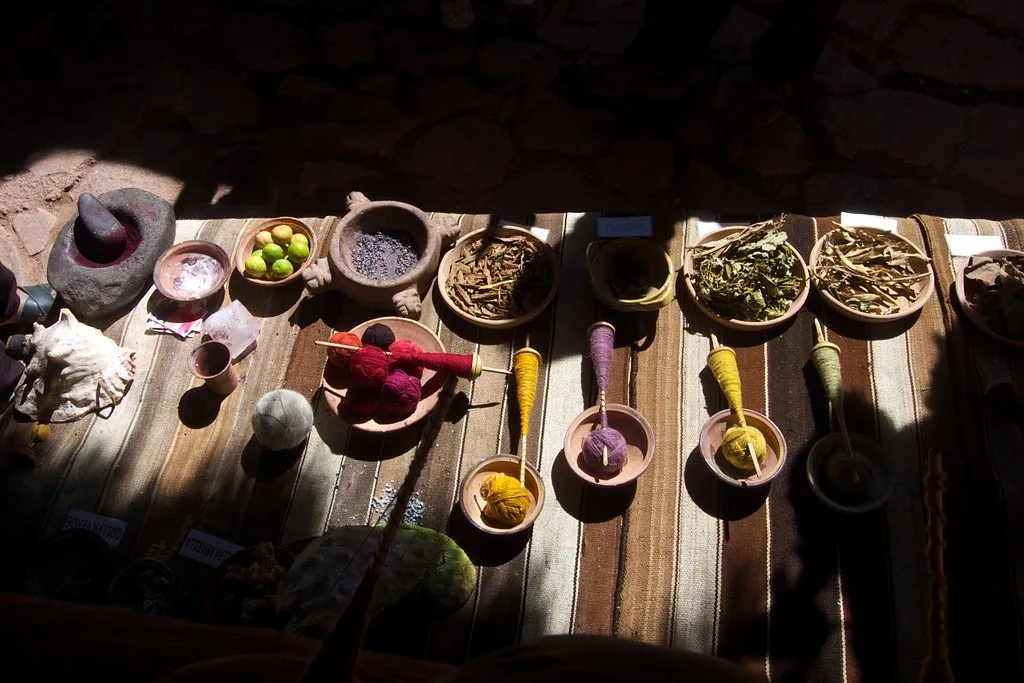 Yarn dyed with natural dyes