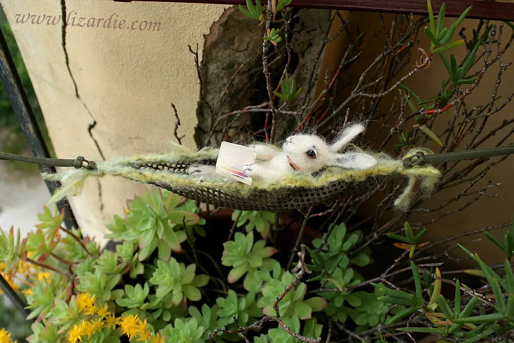 A small needle felted animal made from wool