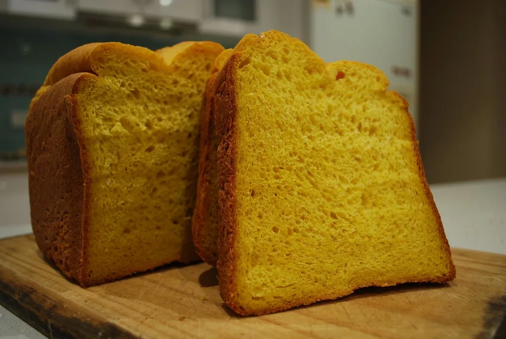 A pumpkin loaf, sliced