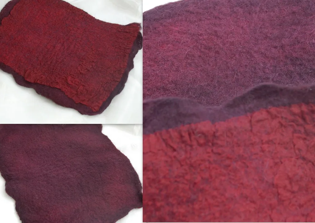 Felted wool cloth, shrunk from a knitted fabric