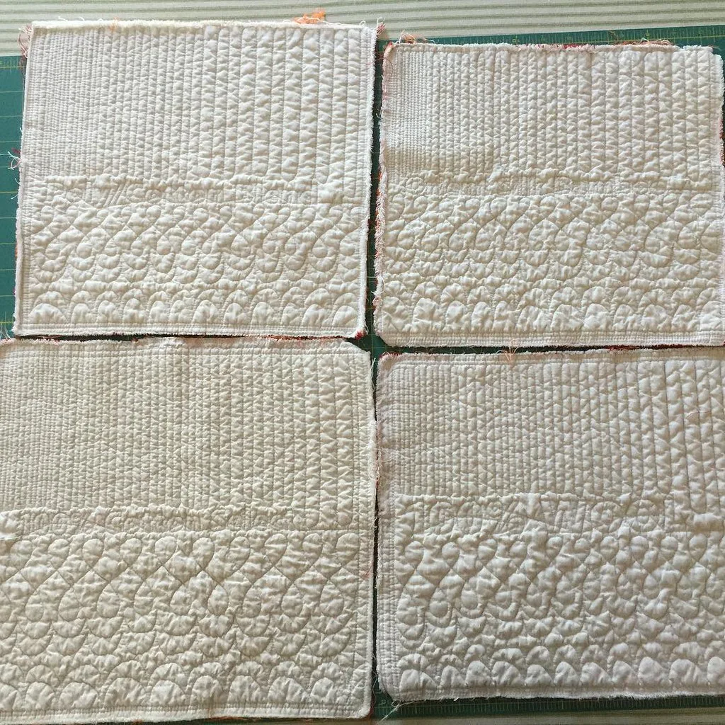 Quilt batting samples showing how each type behaves