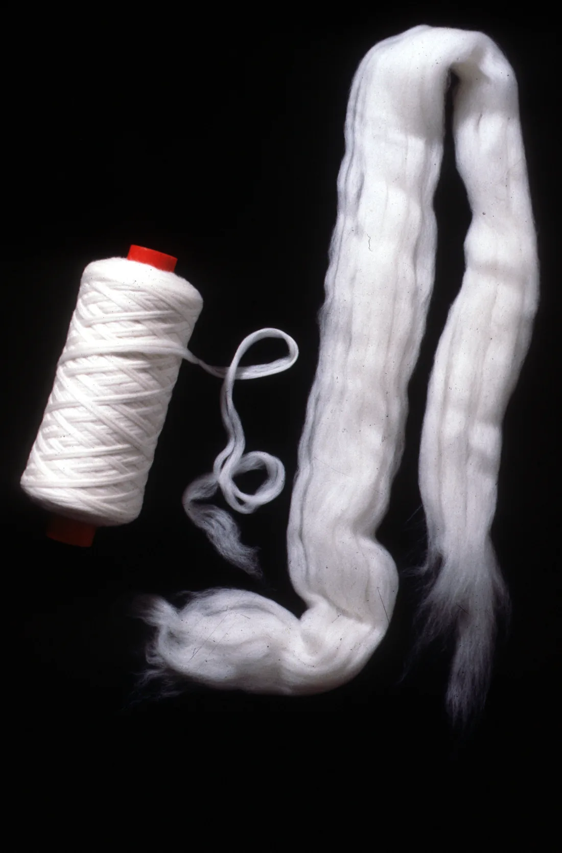 Combed wool drawn off as a smooth sliver