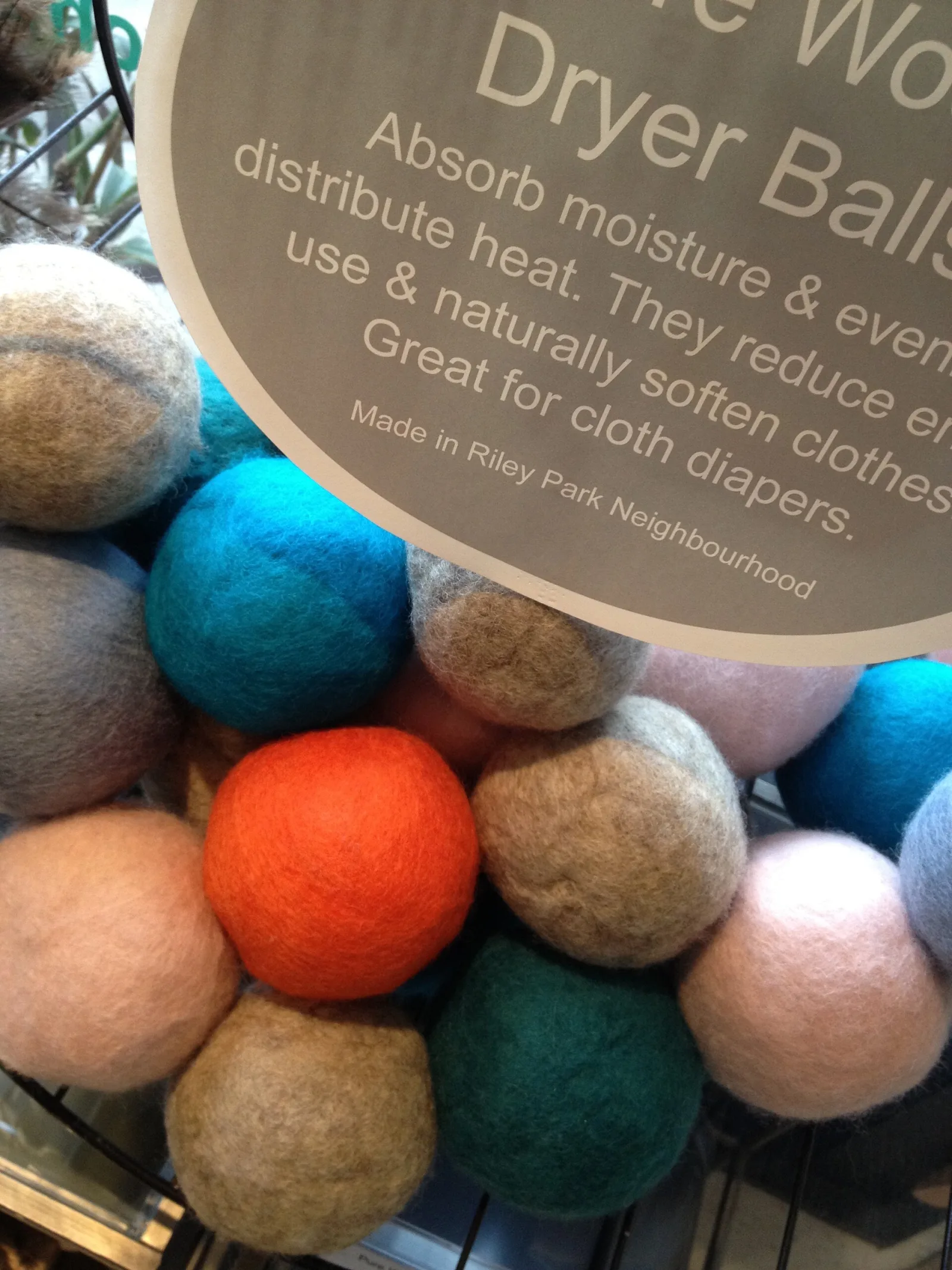 Wool dryer balls, hard felted balls used in a tumble dryer