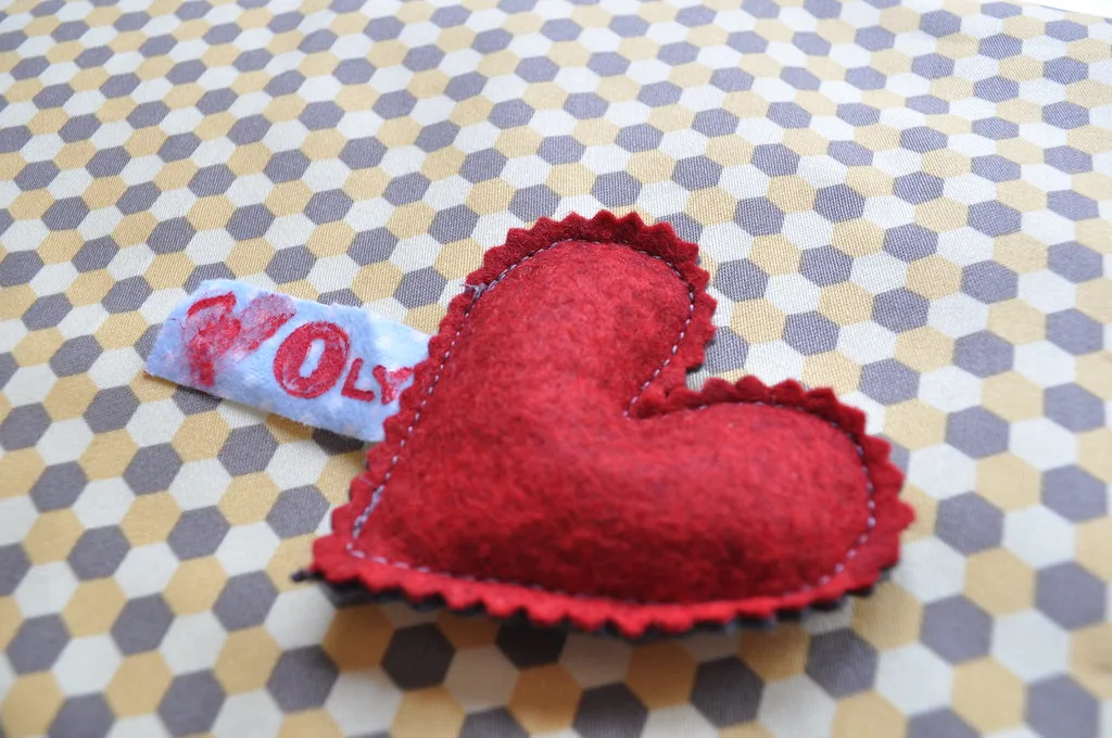 A piece cut from wool felt fabric, showing a clean unfrayed edge