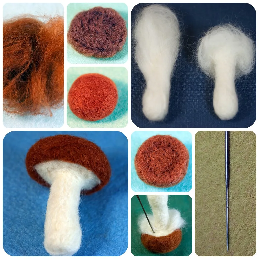 Felt being fulled, the stage where the fibres tighten and shrink